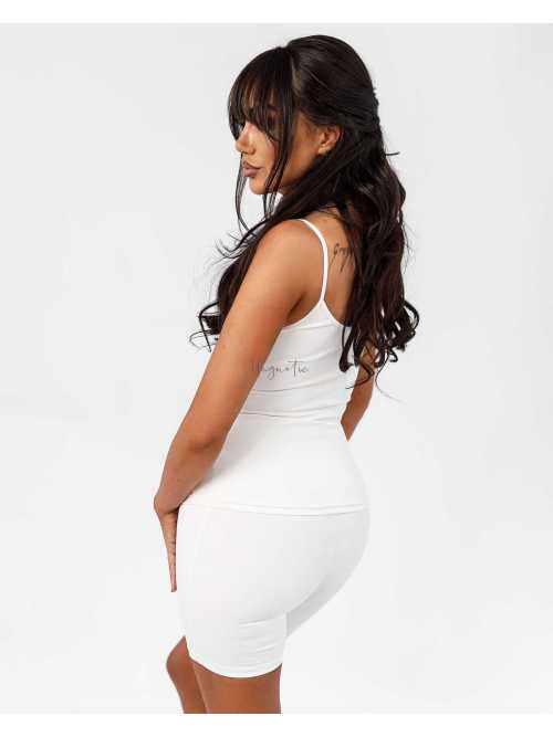 B253 Top/Bluzka Damska Ricco&Bella na Ramiączkach Flexy  Biała