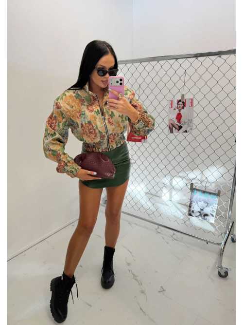 LM234 Marynarka Żakardowa Rosalia Premium Krótka Bomber La Milla