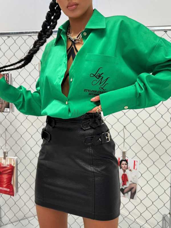 LM180 Spódnica Damska La Milla Ekoskóra + Klamry Czarna