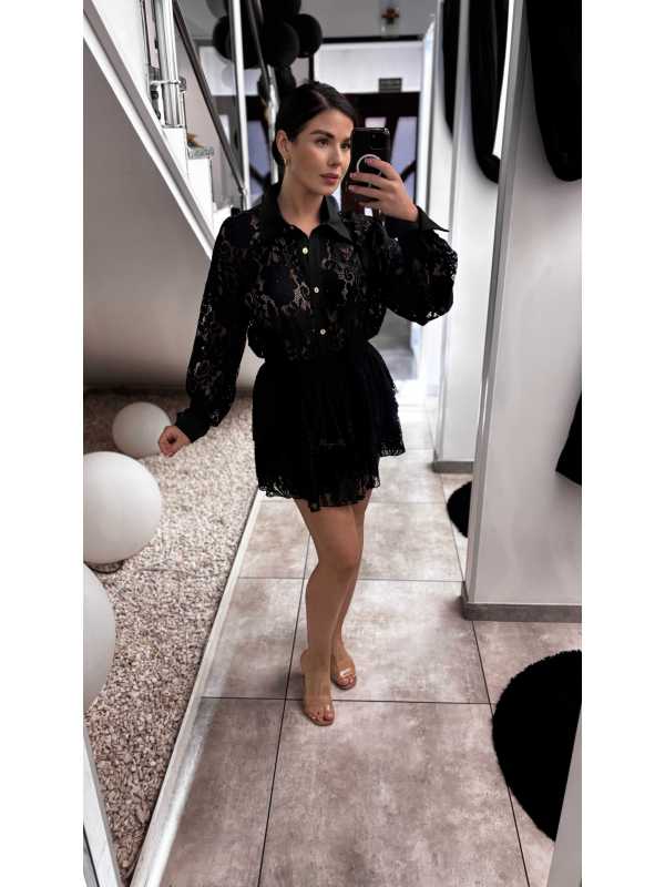 LM930 Spódnico-spodenki Damskie Koronka La Milla Czarne