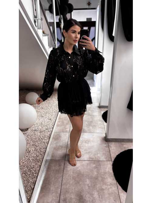 LM930 Spódnico-spodenki Damskie Koronka La Milla Czarne