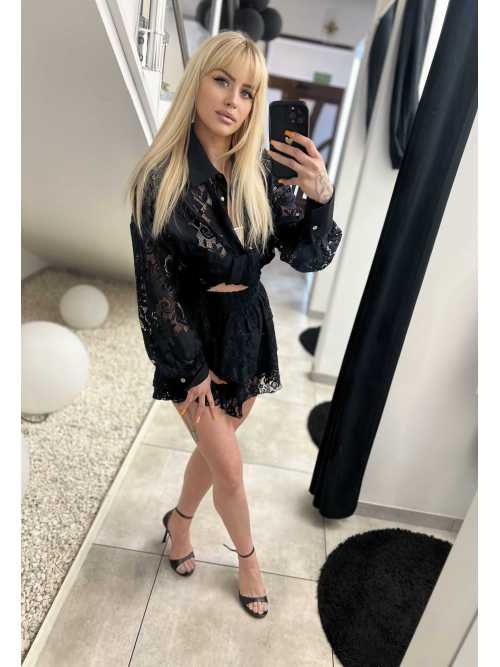 LM930 Spódnico-spodenki Damskie Koronka La Milla Czarne