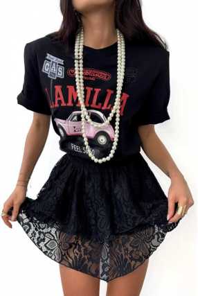 LM930 Spódnico-spodenki Damskie Koronka La Milla Czarne