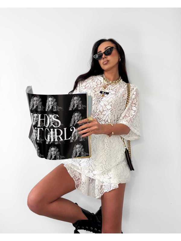 LM930 Spódnico-spodenki Damskie Koronka La Milla Białe