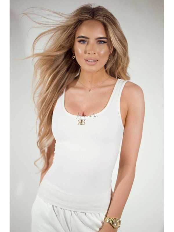 RB265 Bluzka Damska Ricco Bella Bokserka Biała