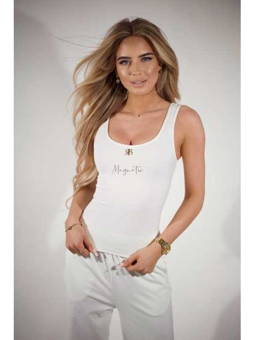 RB265 Bluzka Damska Ricco Bella Bokserka Biała