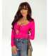 RB255 Bluzka Damska Rico Bella Iva Sznurowana Fuksja