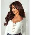 RB255 Bluzka Damska Rico Bella Iva Sznurowana Biała