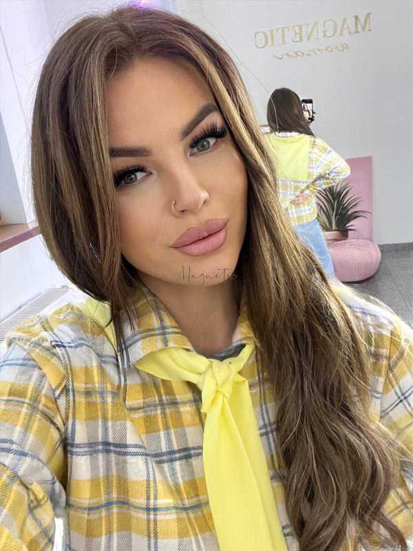 NB217 Koszula Damska Bawełna Flanelowa w Kratę Żółta