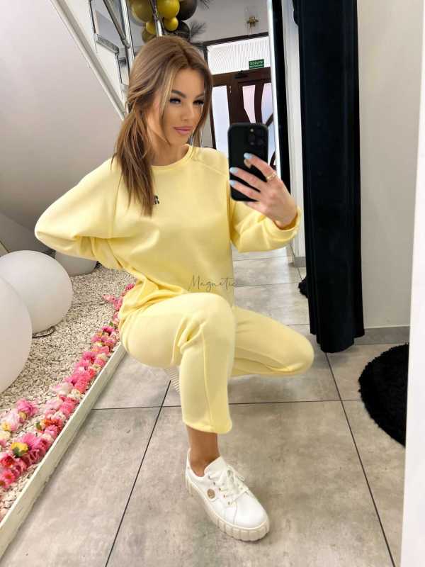 NB200 Komplet Dresowy  Damski Masełkowy Min Min Żółty