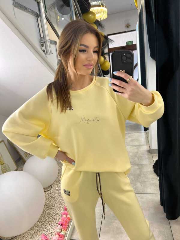 NB200 Komplet Dresowy  Damski Masełkowy Min Min Żółty
