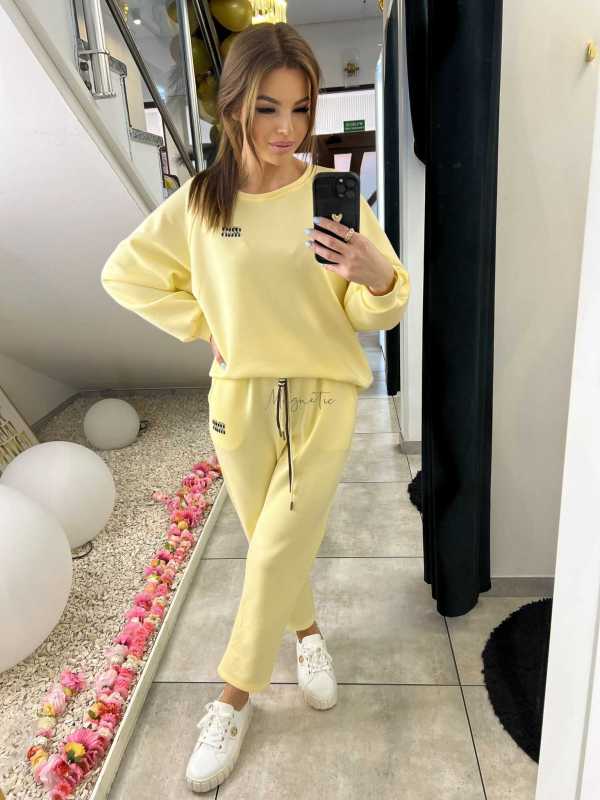 NB200 Komplet Dresowy  Damski Masełkowy Min Min Żółty