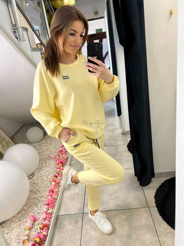 NB200 Komplet Dresowy  Damski Masełkowy Min Min Żółty