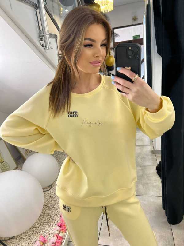 NB200 Komplet Dresowy  Damski Masełkowy Min Min Żółty