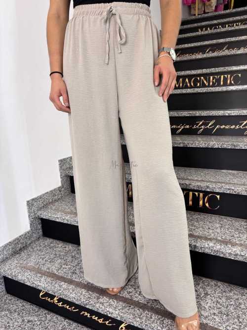 CH211 Spodnie Damskie Zwiewne Fruwajki Szeroka Nogawka Beżowe