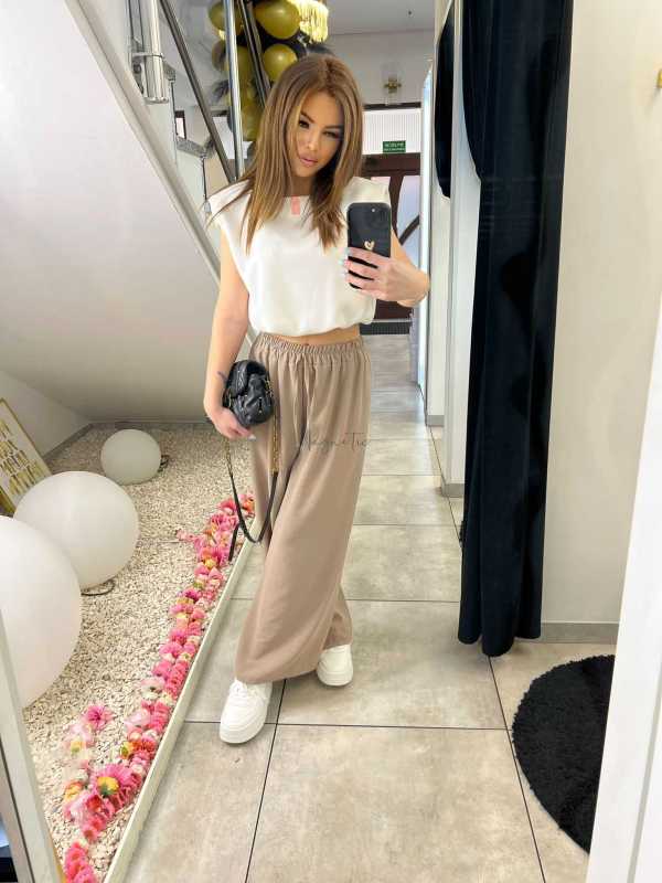 CH112 Spodnie Damskie Zwiewne Fruwajki Szeroka Nogawka Fango