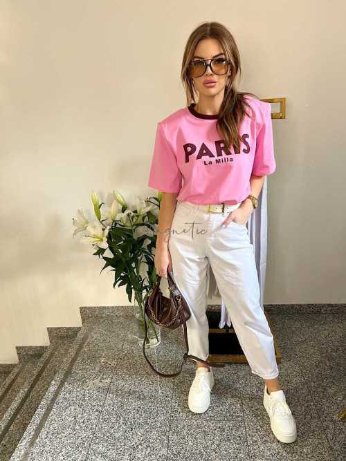 NB228 Spodnie Jeansy Damskie Mom Fit Białe z paskiem