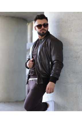 BG776 Kurtka Męska Ekoskóra BRANDENBURG czekoladowa XL