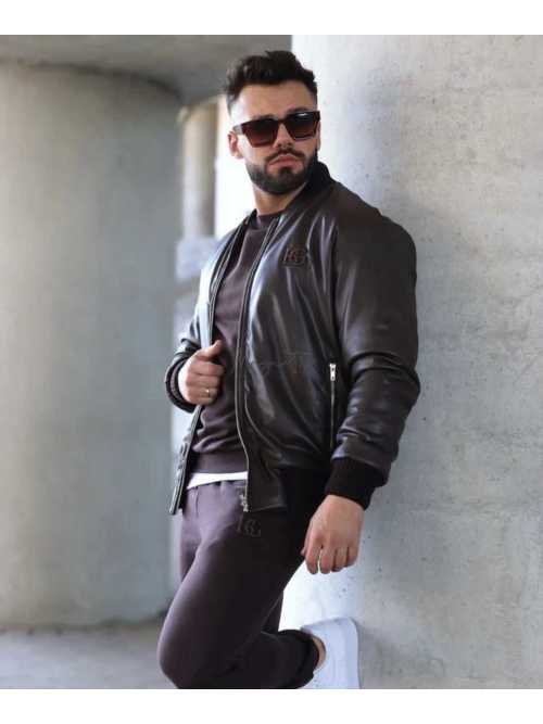 BG776 Kurtka Męska Ekoskóra BRANDENBURG czekoladowa XL