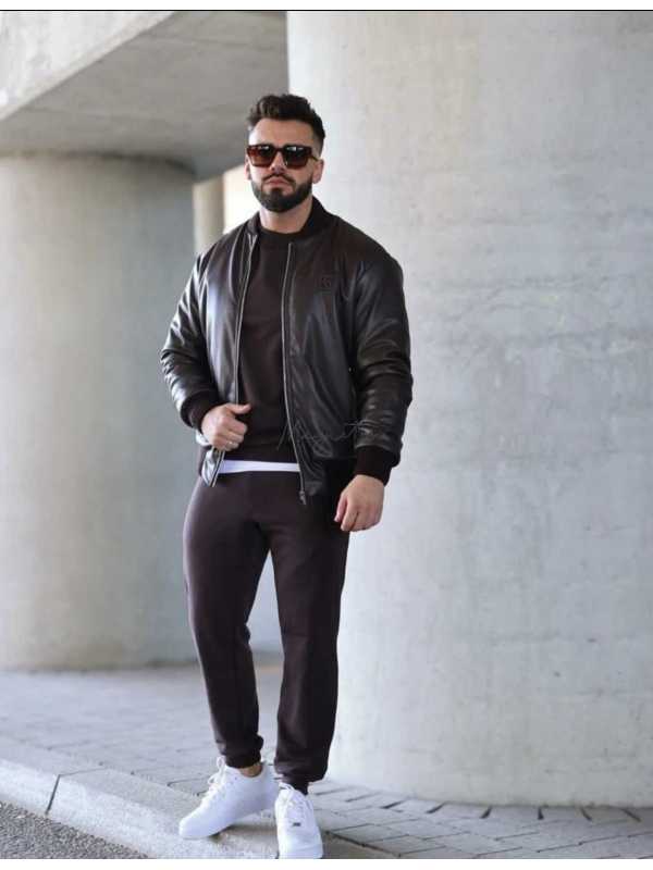 BG776 Kurtka Męska Ekoskóra BRANDENBURG czekoladowa XL