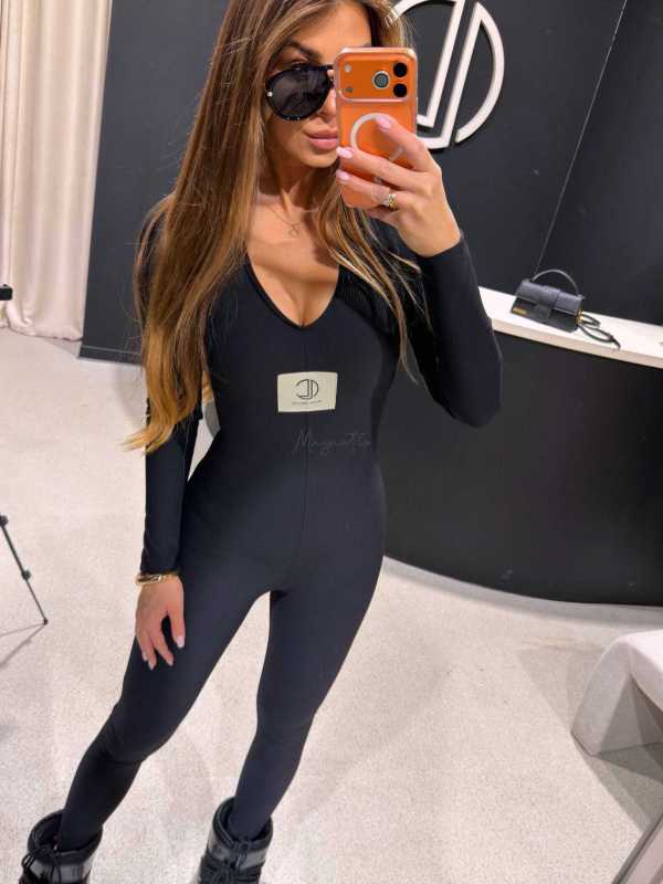 LC261 Kombinezon Modelujący Prążek La Coca SLIME Czarny