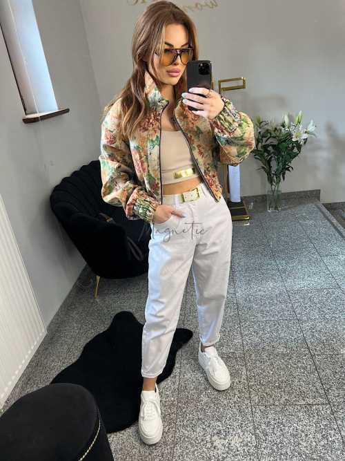 copy of NB227 Spodnie Jeansy Damskie Baloon Białe z Paskiem