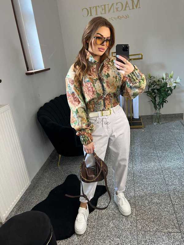 copy of NB227 Spodnie Jeansy Damskie Baloon Białe z Paskiem