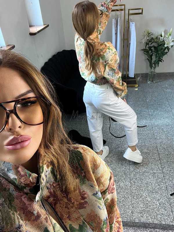 copy of NB227 Spodnie Jeansy Damskie Baloon Białe z Paskiem