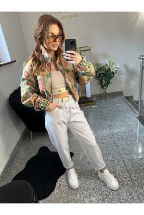 copy of NB227 Spodnie Jeansy Damskie Baloon Białe z Paskiem