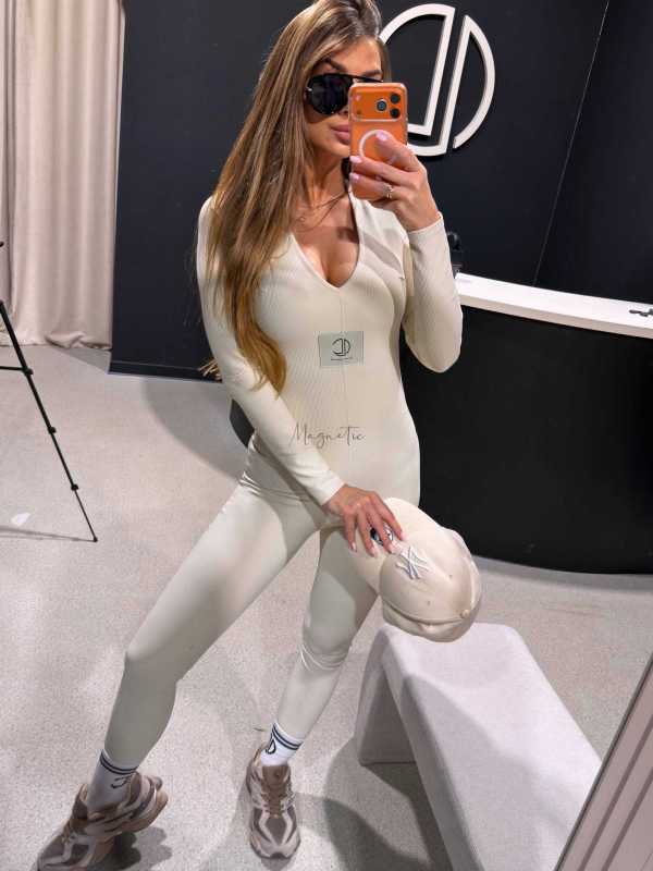 LC261 Kombinezon Modelujący Prążek La Coca SLIME Kokos