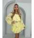 MR325 Kombinezon/Sukienka Hiszpanka Koronka Żółty