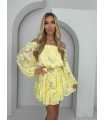 MR325 Kombinezon/Sukienka Hiszpanka Koronka Żółty