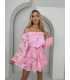 MR325 Kombinezon/Sukienka Hiszpanka Koronka Różowy