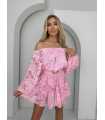 MR325 Kombinezon/Sukienka Hiszpanka Koronka Różowy