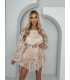 MR325 Kombinezon/Sukienka Hiszpanka Koronka Beżowy