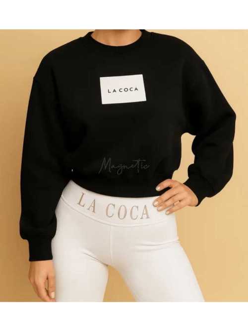 LM233 Legginsy Modelujące  LaCoca z Logo Białe