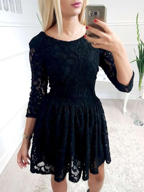 VP595 Sukienka LACE  Black