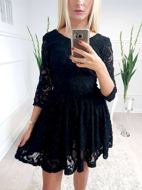 VP595 Sukienka LACE  Black
