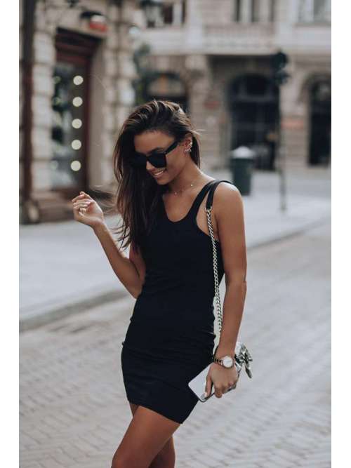 V538 Sukienka Basic Lorna Black