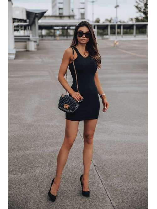 V538 Sukienka Basic Lorna Black