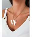 N588 Naszyjnik Celebrytka LITERKA W 4 cm