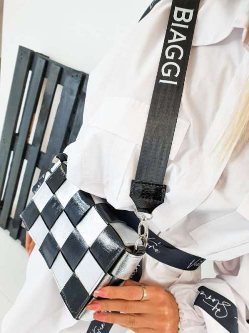 T51 Torebka Geometric Black & Silver
