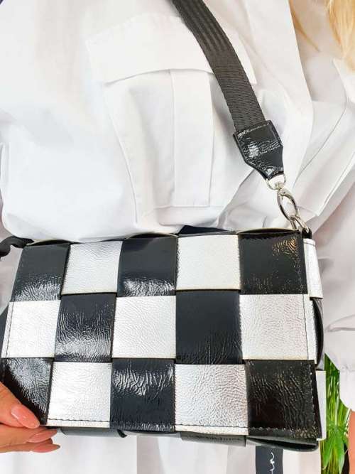 T51 Torebka Geometric Black & Silver