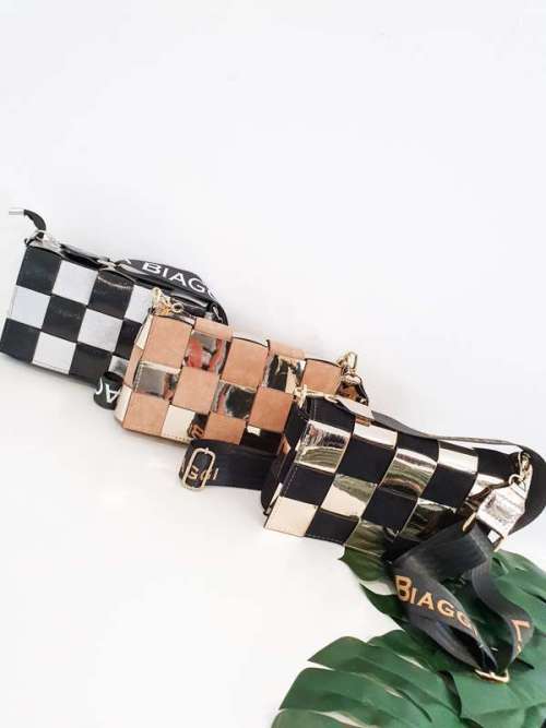 T51 Torebka Geometric Black & Silver