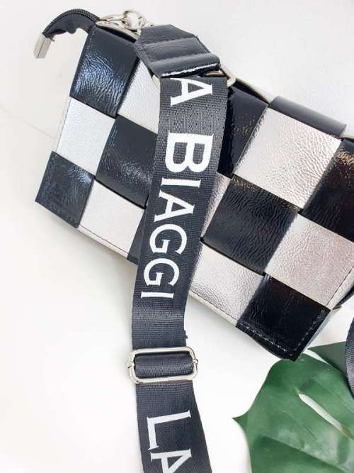 T51 Torebka Geometric Black & Silver