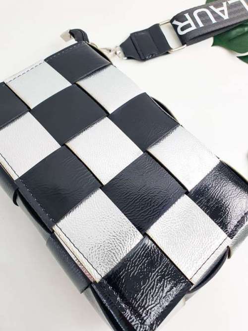 T51 Torebka Geometric Black & Silver
