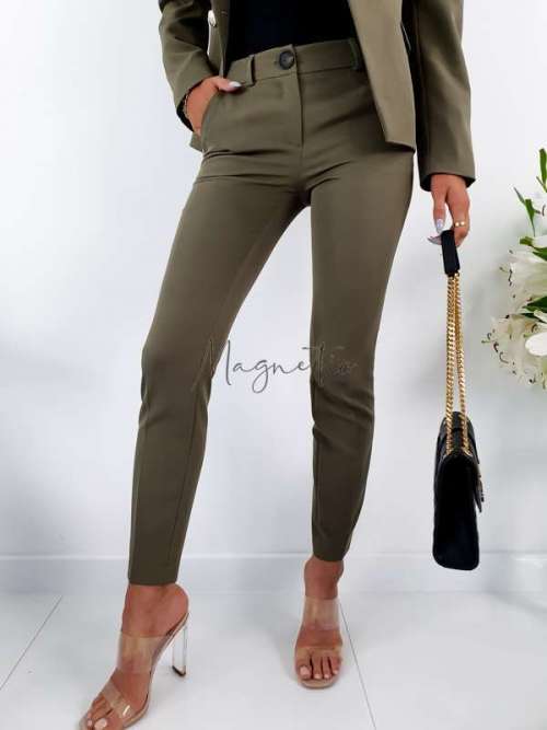 E289 Eleganckie Spodnie ala ZARA Khaki