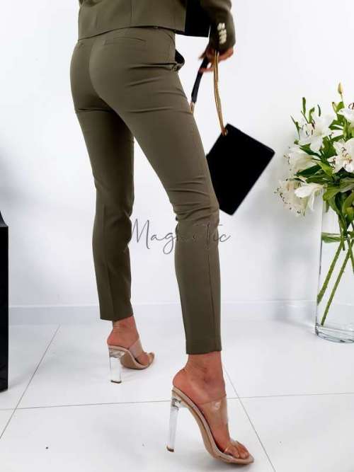 E289 Eleganckie Spodnie ala ZARA Khaki