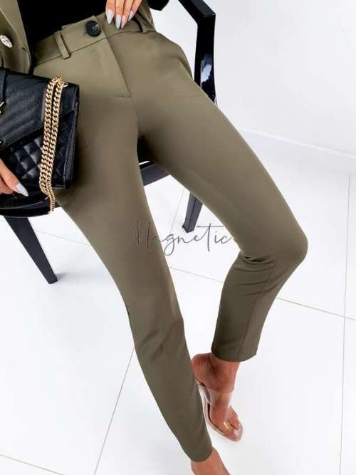 E289 Eleganckie Spodnie ala ZARA Khaki