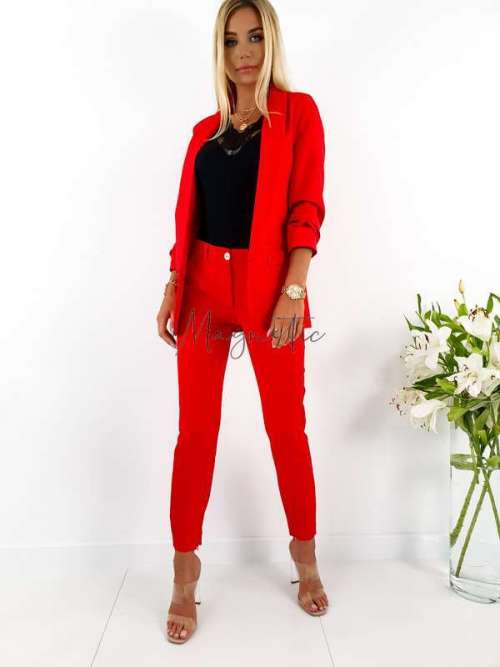 E289 Eleganckie Spodnie ala ZARA Red